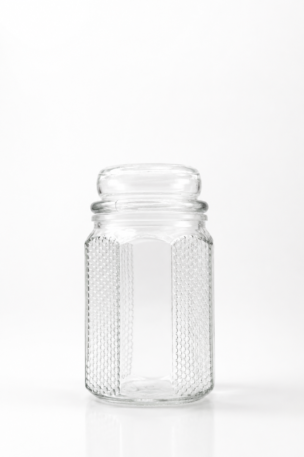 Honeycomb-Stripe Jar with Dome Lid